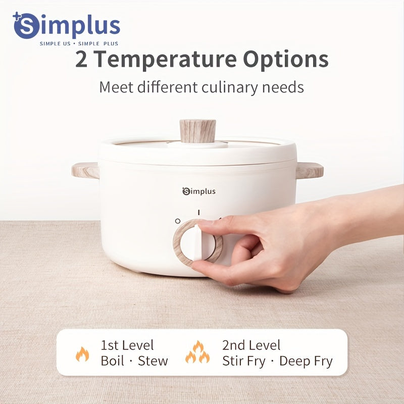 Multifunctional large-capacity electric cooking pot with steaming, stainless steel basket