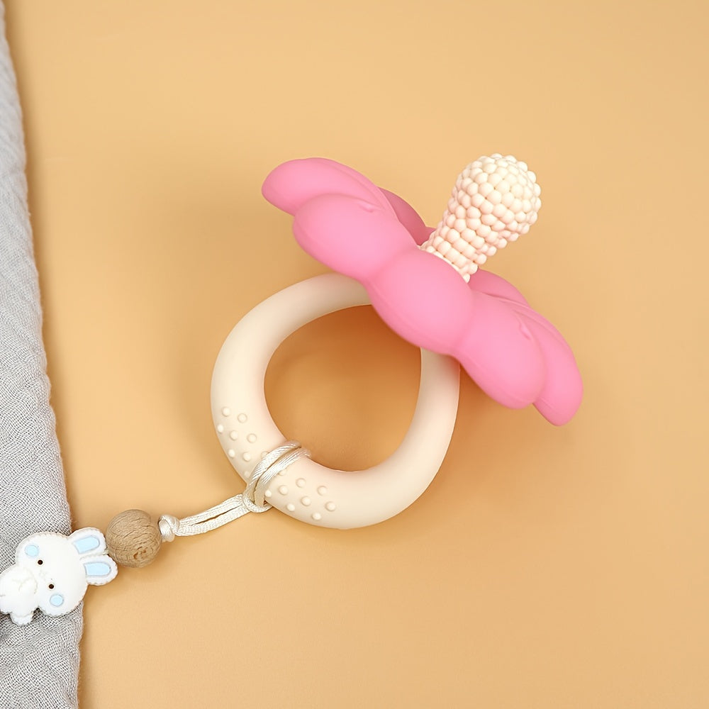 Baby Teething Toy Flower-Shaped Silicone Teether for Infants and Toddlers