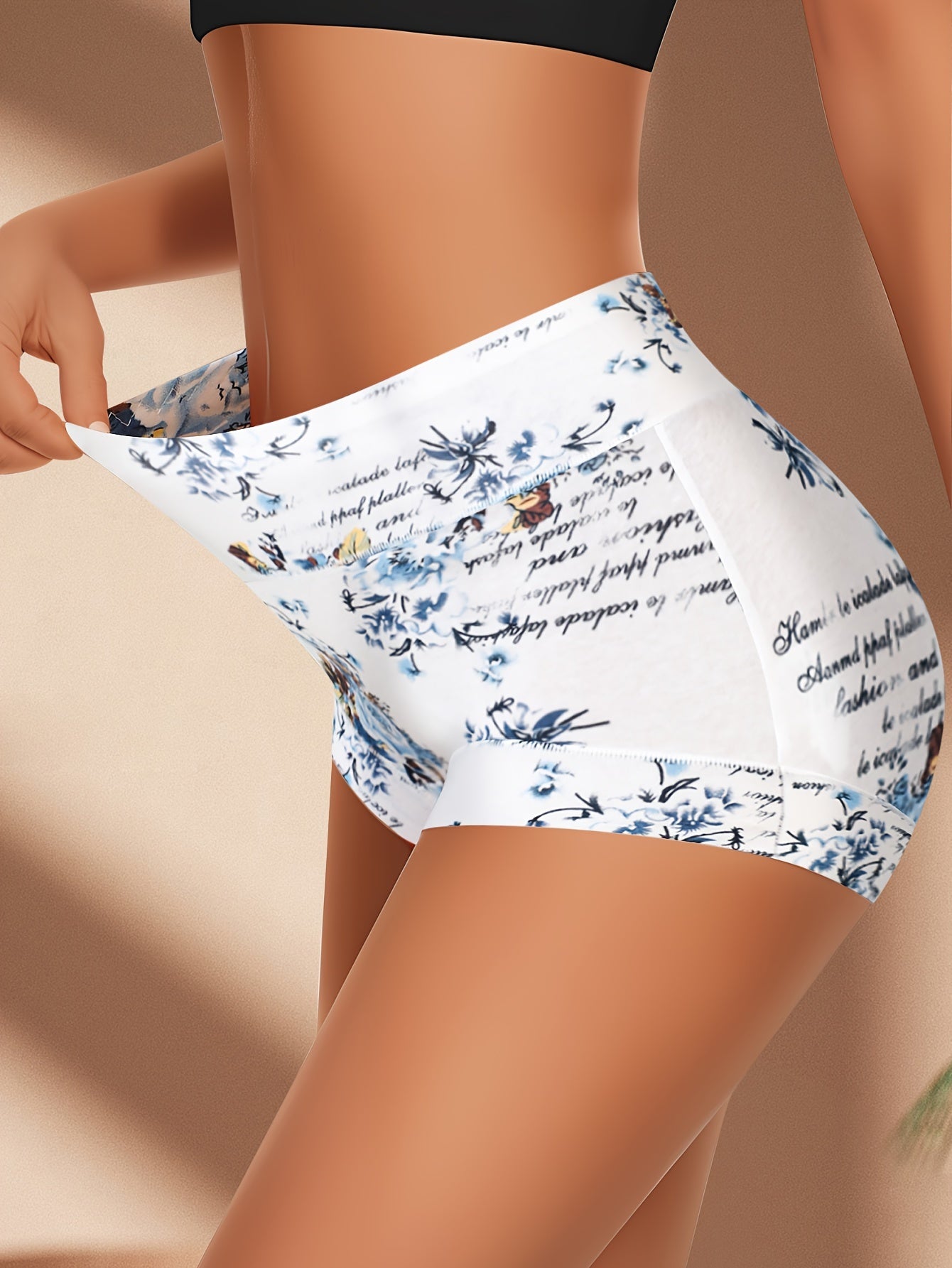 Set of 4 Women's Cotton Modal Triangle Panties Breathable Comfortable Underwear