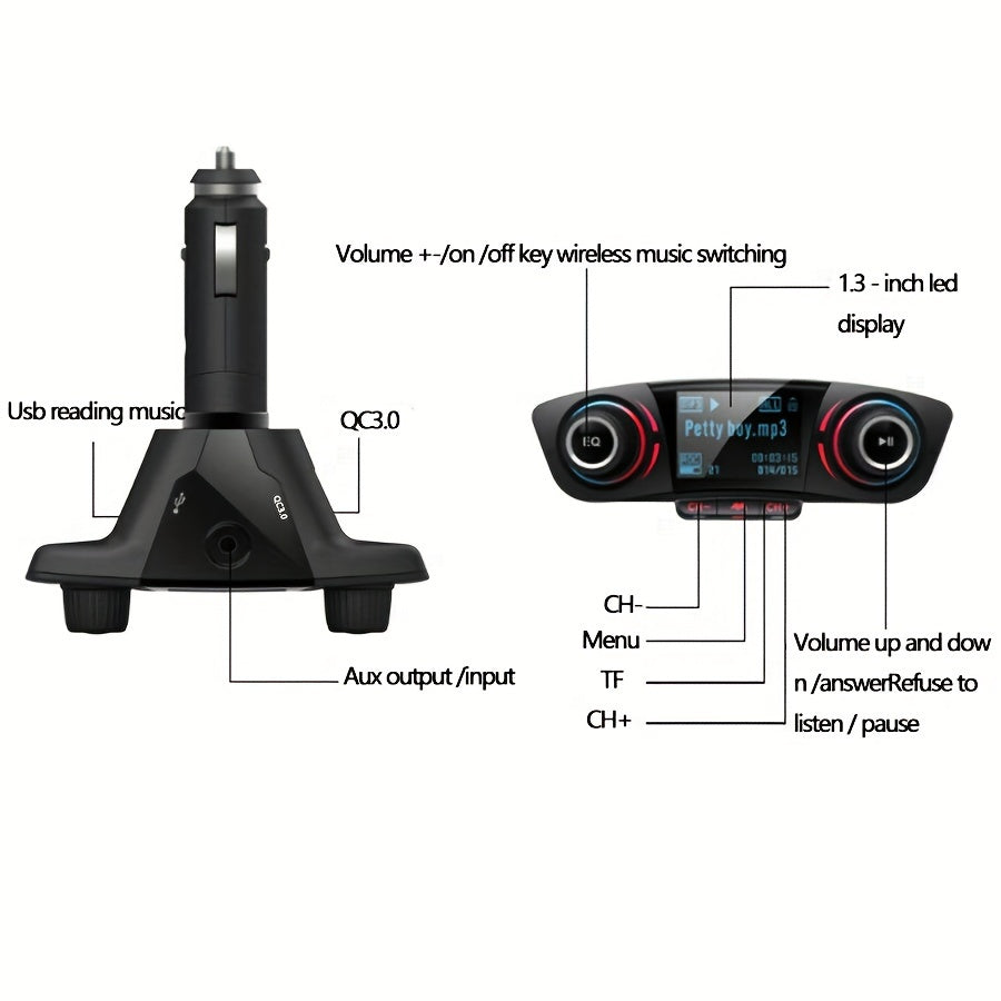 Car FM Transmitter MP3 Player Adapter Charger Handsfree for Car Audio