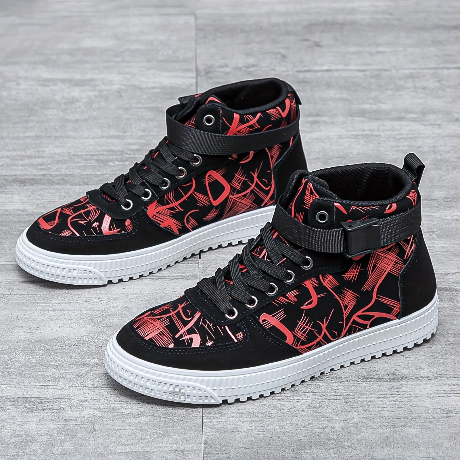 Мужские высокие кеды для скейтбординга, повседневные кроссовки на шнуровке с ПВХ подошвой