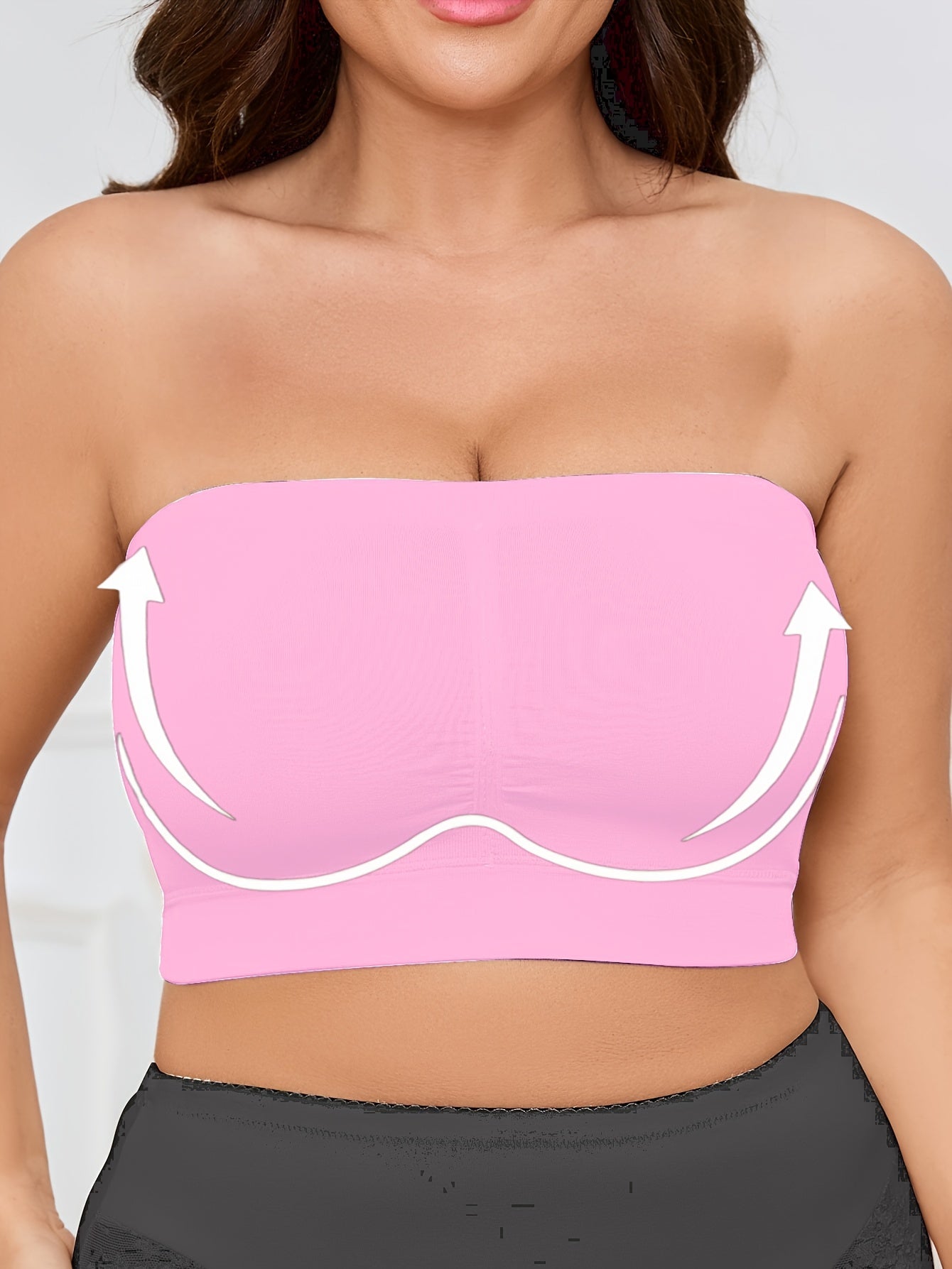 Бюстгальтер для женщин больших размеров без швов и без бретелек, дышащая ткань для бега и тренажерного зала