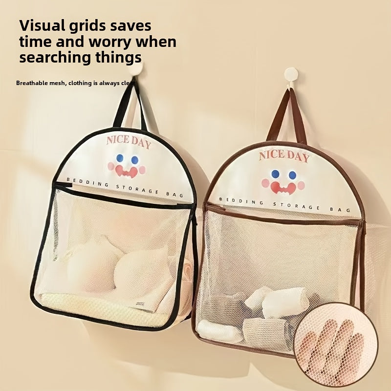 Nafas oladigan tarmoq saqlash sumkasi ichki kiyimlar va paypoq uchun, devorga o'rnatiladigan kir yuvish tashkilotchisi