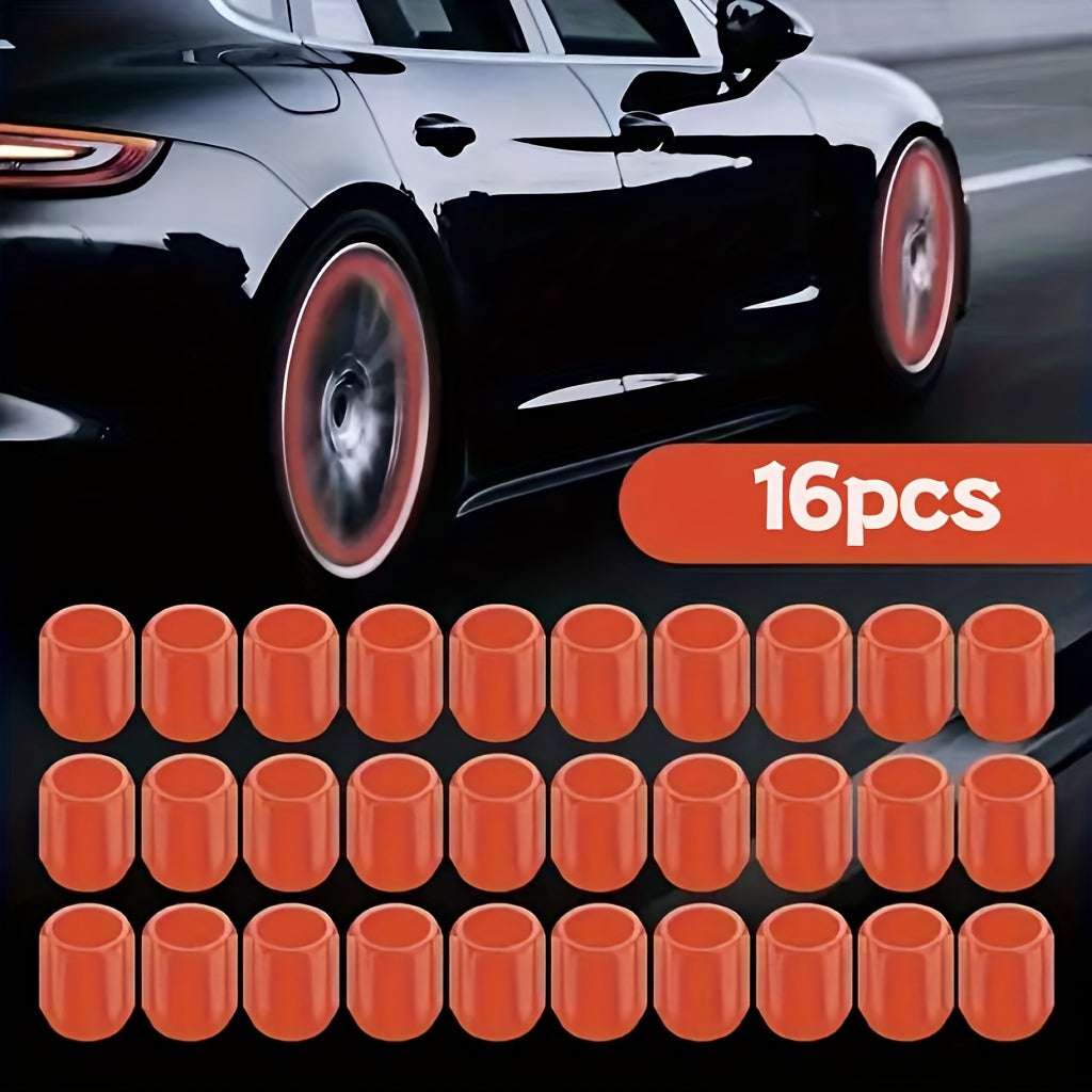 16 Pack Glow in Dark Tire Valve Stem Caps Plastic Multi-Color Car Motorcycle SUV Truck