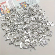 100 Pieces Metal Mixed Jewelry Charms Vintage Animal Charms for DIY Necklace Making