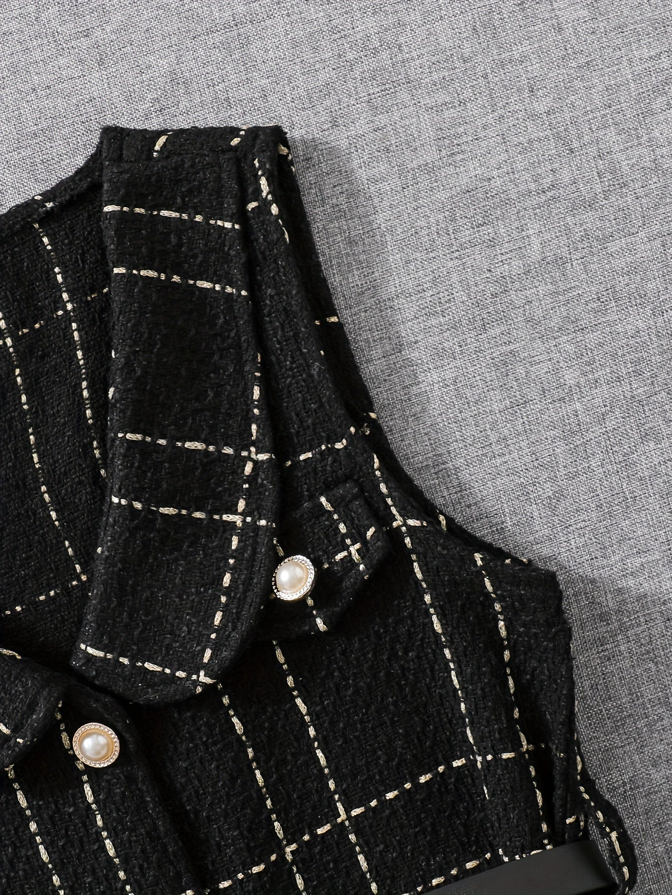 Детский комплект из платья в клетку и топа с высоким воротником, полиэстеровая смесь, весна-осень, для прогулок на улице