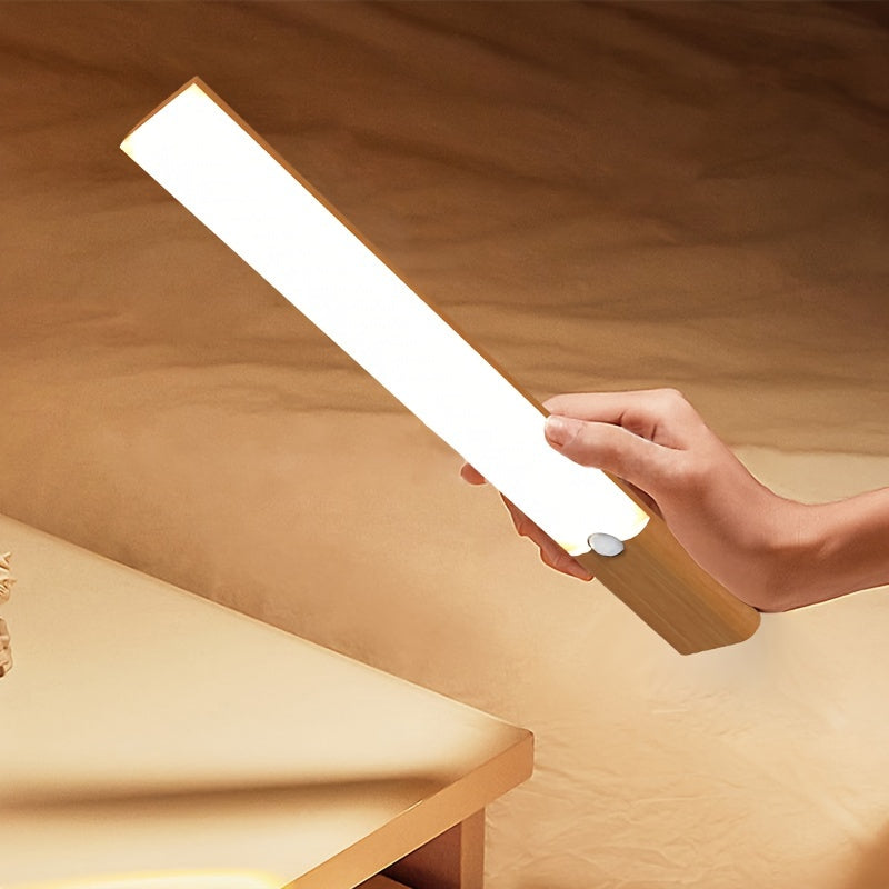 Luz nocturna LED recargable por USB con sensor de movimiento, brillo ajustable, soporte magnético para armarios, gabinetes y dormitorios