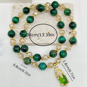 Tiger Eye Stone Pixiu Charm Bracelet Natural Beads for Women and Men Single or Double Chain