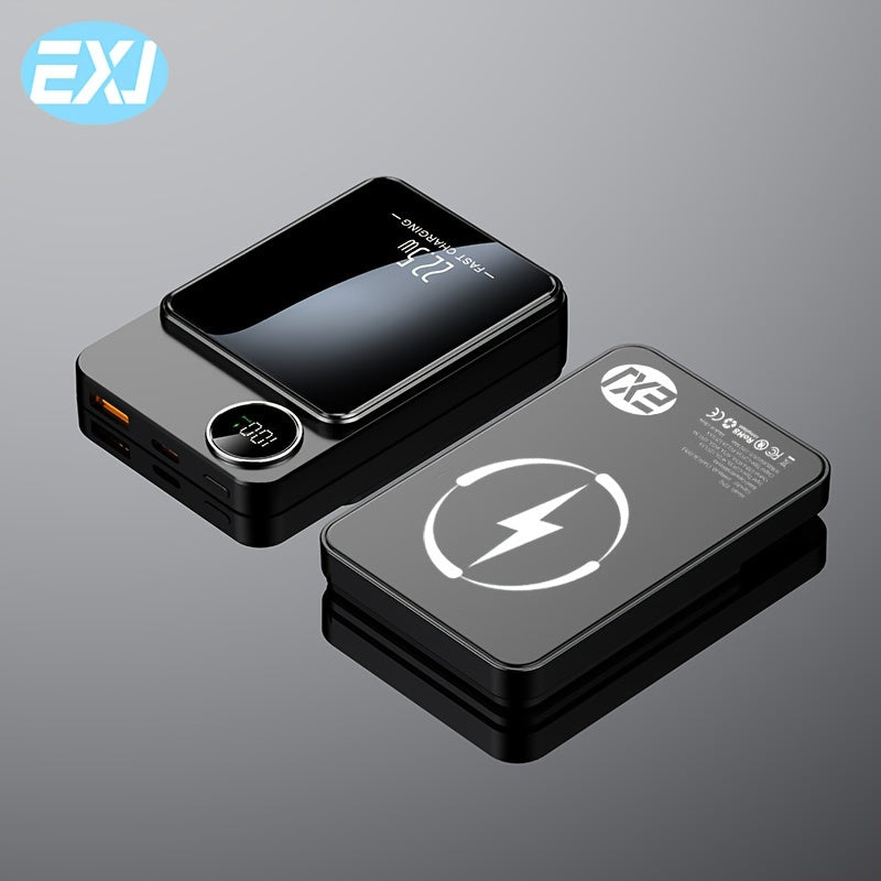 Портативный магнитный беспроводной аккумулятор емкостью 10000 мАч с USB-C и LED-дисплеем для iPhone 12-16
