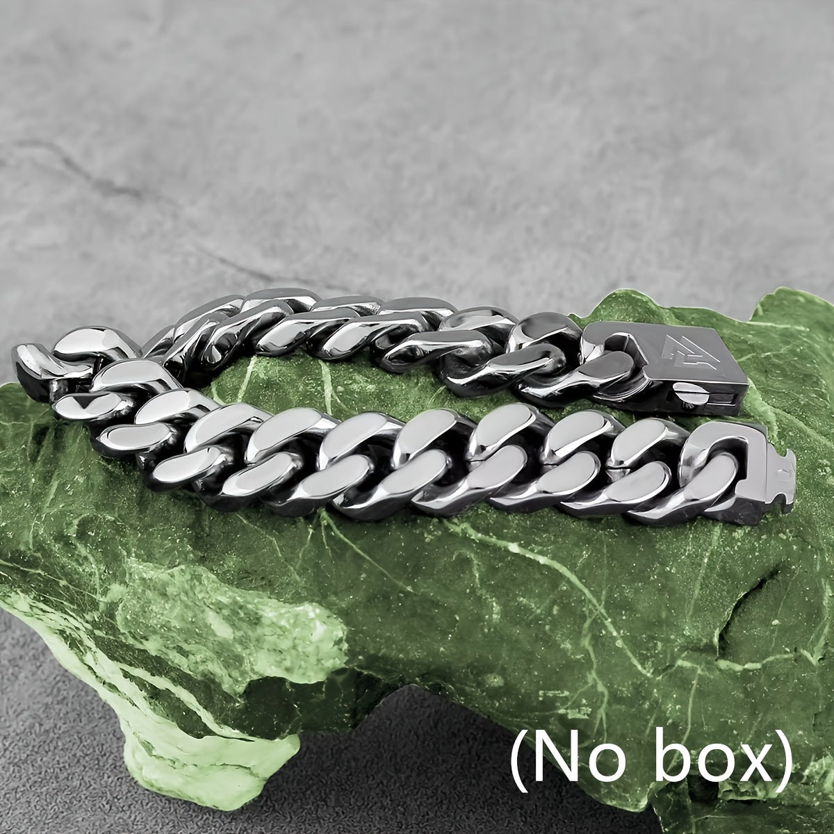 Stainless Steel Viking Cuban Link Bracelet for Men Polished Four-Sided Design