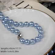 Collar de perlas Shell Blue para mujer, bohemio, elegante, para uso diario, caja de regalo