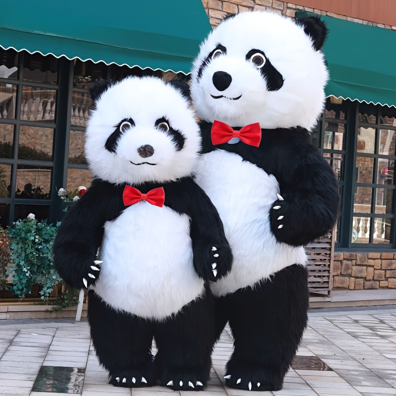 Giant Panda Inflatable Costume with Backpack and Bow Tie for Parties and Holidays