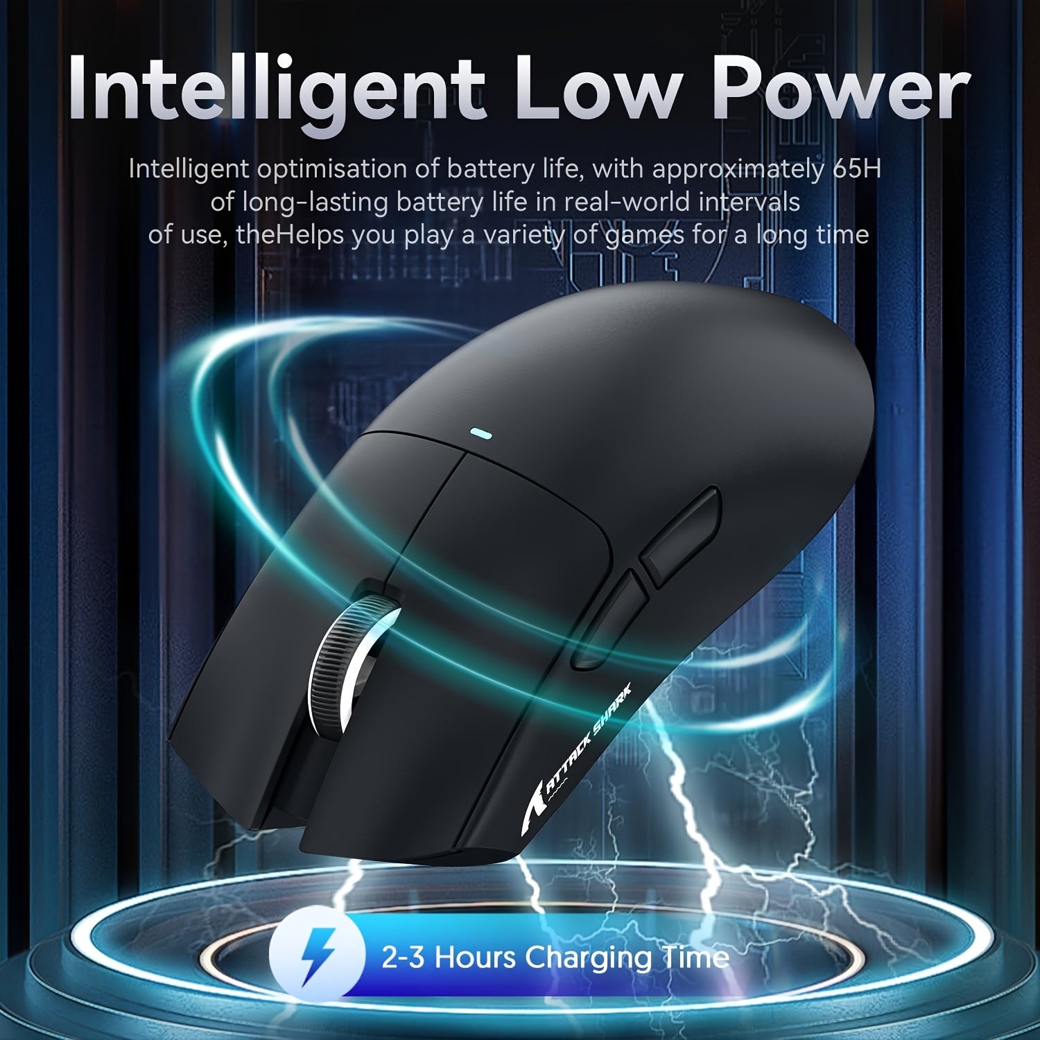 Ambidextrous Wireless Gaming Mouse with RGB Lights and PixArt PAW3311 Sensor