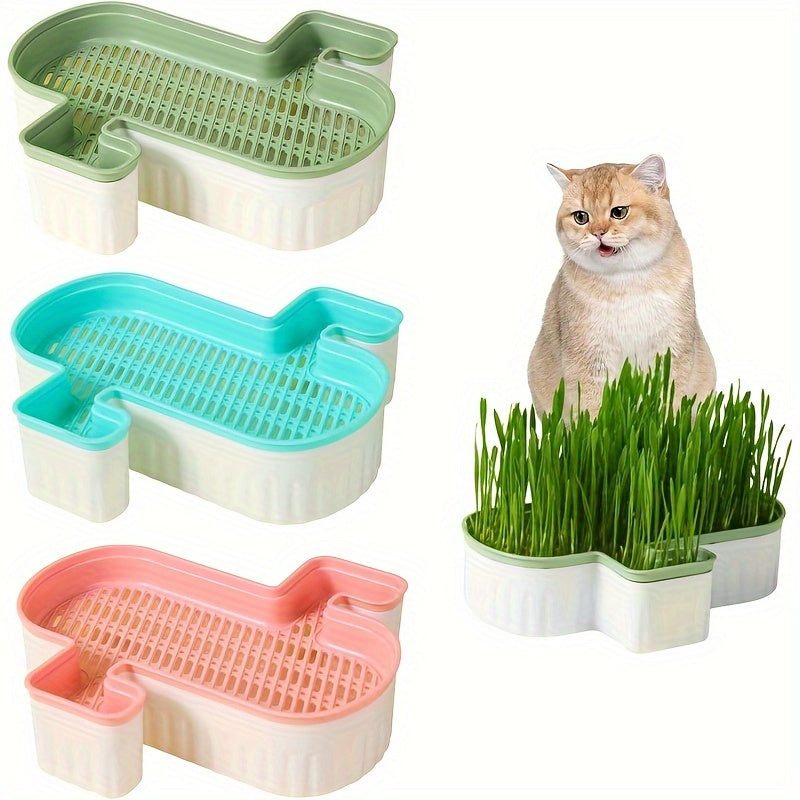 Double-Layer Detachable Cat Grass Growing Kit Reusable Hydroponic Sprouting Tray