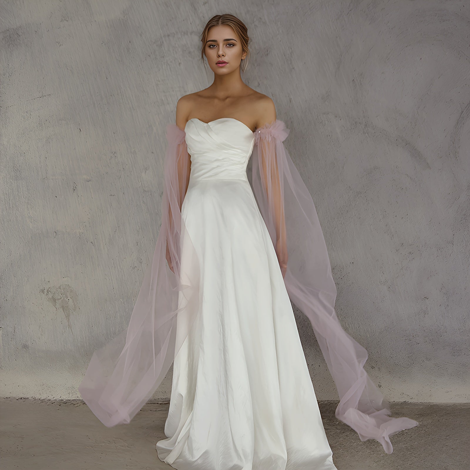 Long Tulle Bridal Sleeve Covers for Weddings in Various Colors Nylon Hand Wash