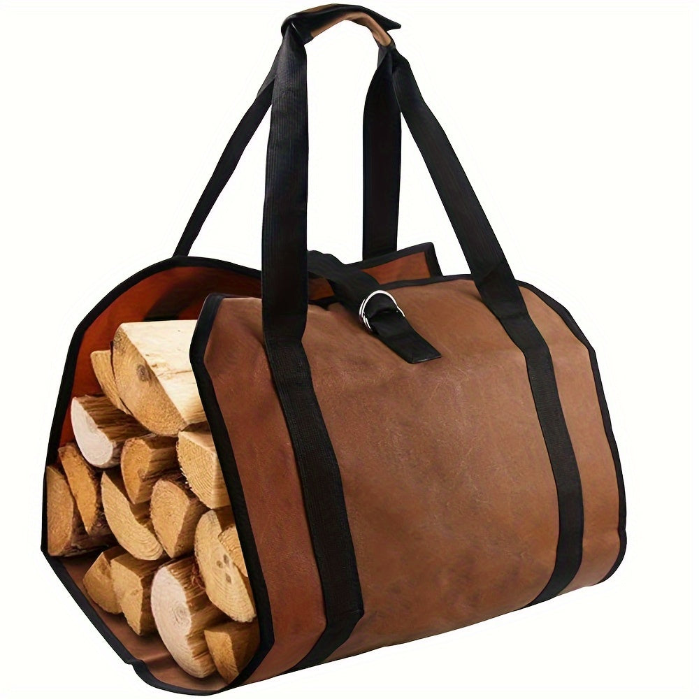 Canvas Log Tote with Handles Firewood Carrier Sturdy Polystyrene Firewood Holder