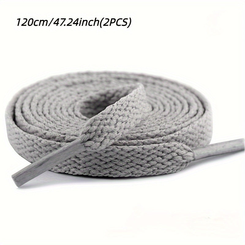 2 пары плоских повседневных спортивных шнурков для кроссовок, белые, 45 дюймов