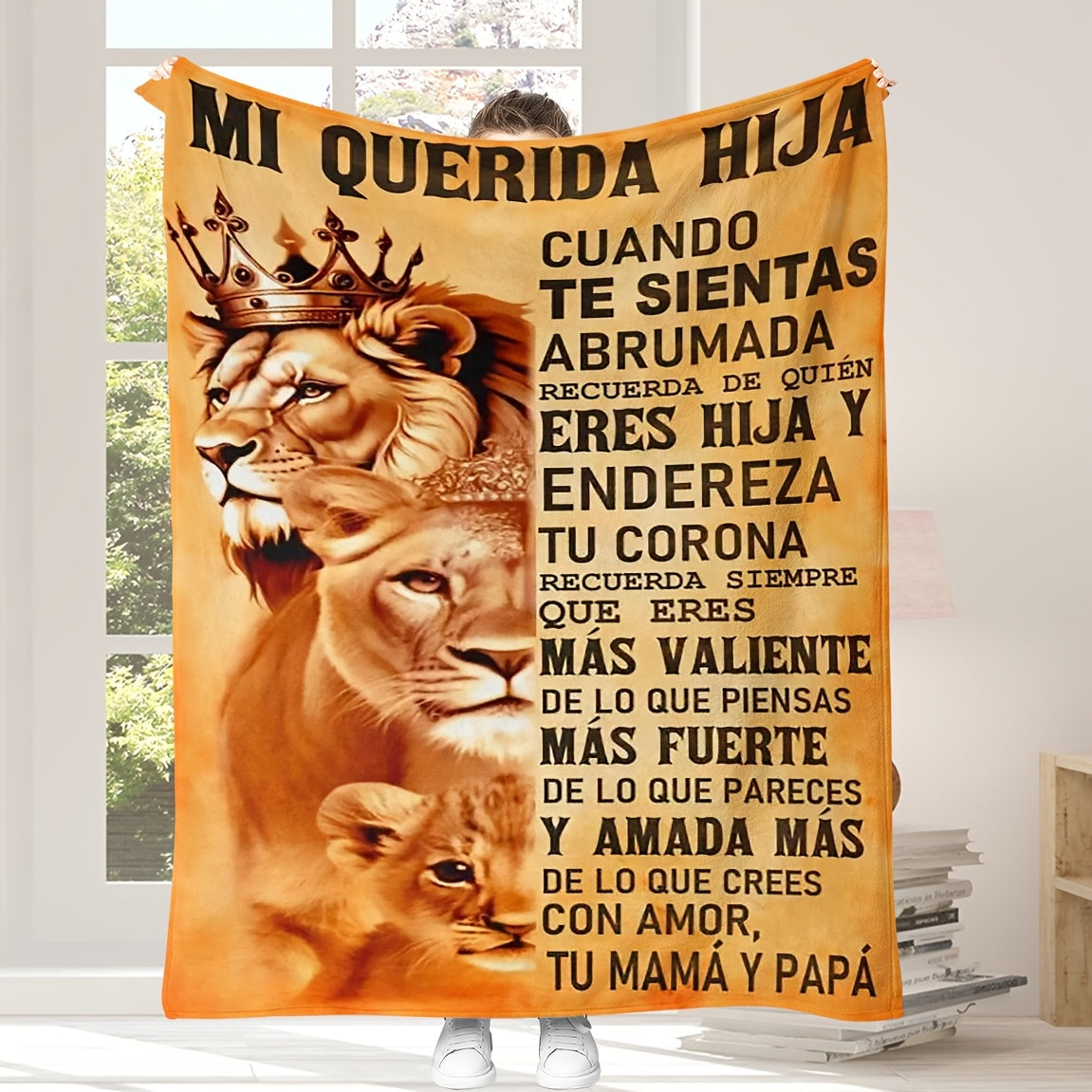 Cozy Flannel Throw Blanket with Inspirational Spanish Quotes for Couch Bed Outdoors