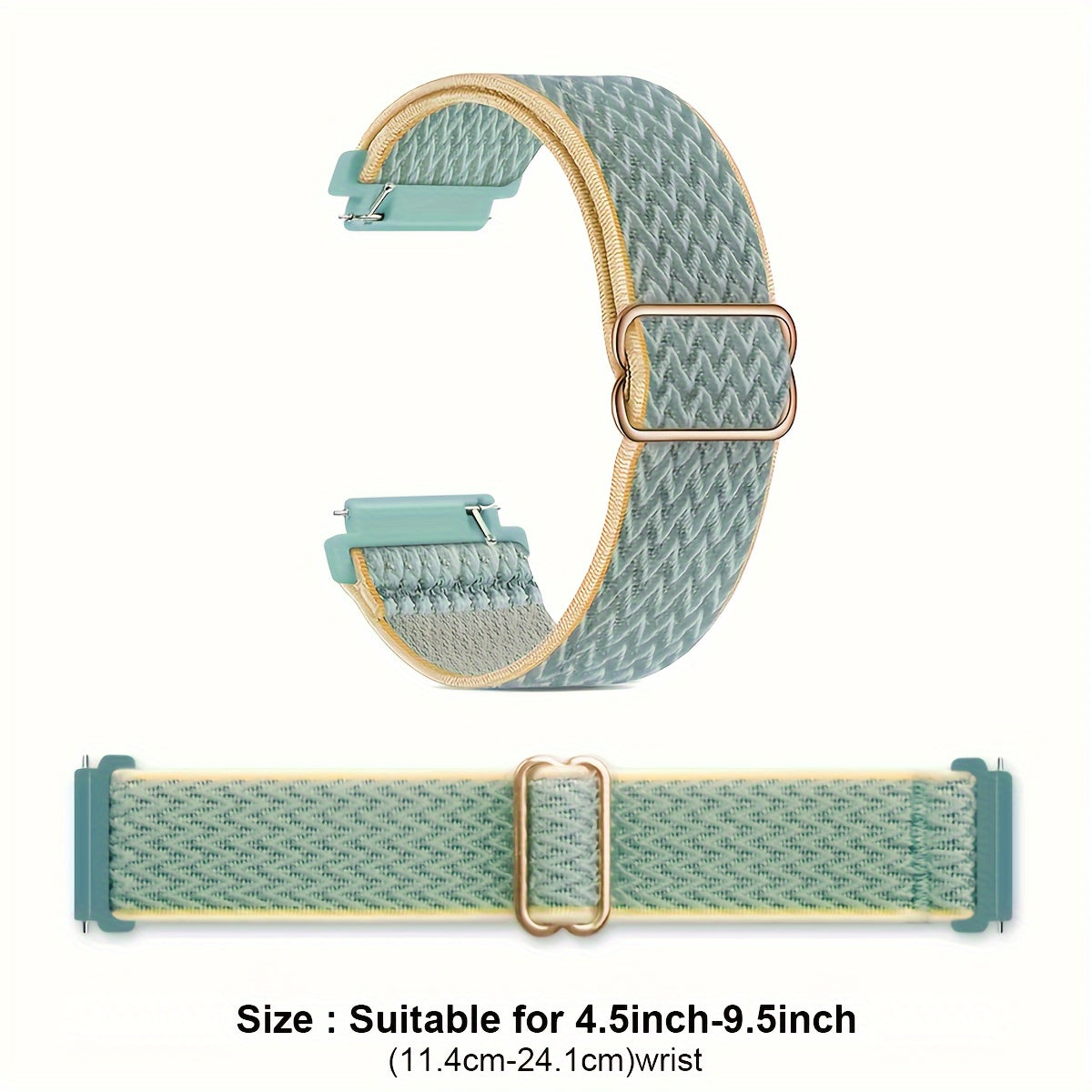 Nylon Watch Strap 20-22mm Water Resistant No Battery Hook and Loop Closure