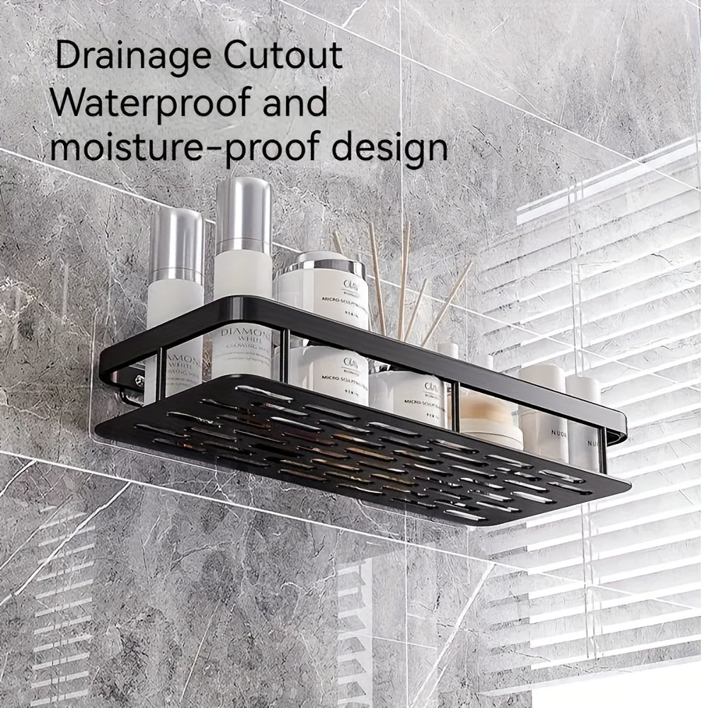 Wall Mounted Bathroom Storage Rack No Drilling for RV Showers