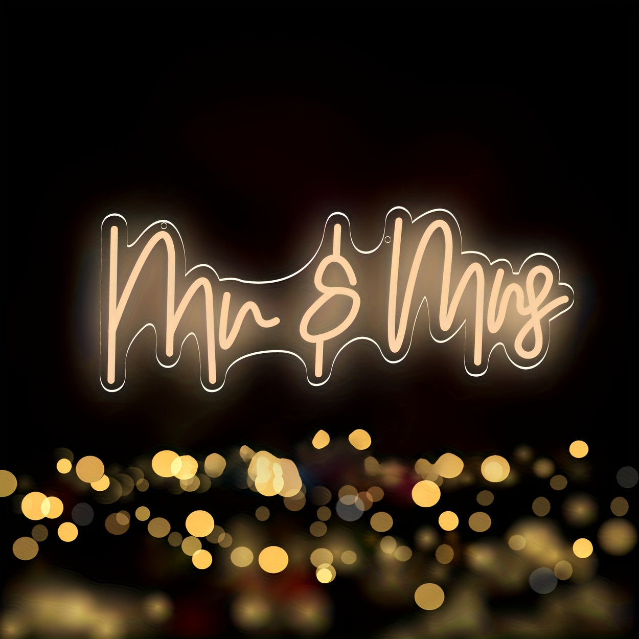Neon Sign for Mr and Mrs USB Powered Wall Decor Wedding Anniversary Engagement Party Home Lighting 39.88x15.49cm