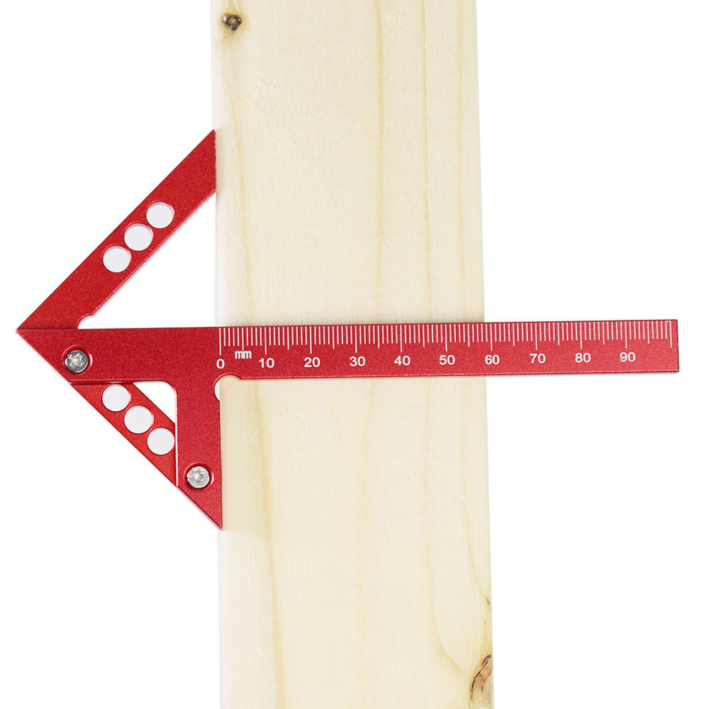 Escuadra de carpintería de aleación de aluminio, regla medidora de línea, marcador de ángulo, regla impermeable
