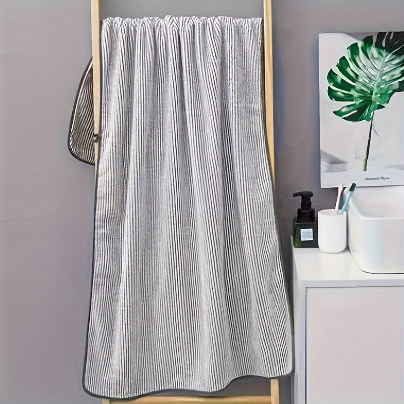 Bamboo Charcoal Bath Towel Set Includes 70x140cm Bath Towel and 35x75cm Washcloth for Adults