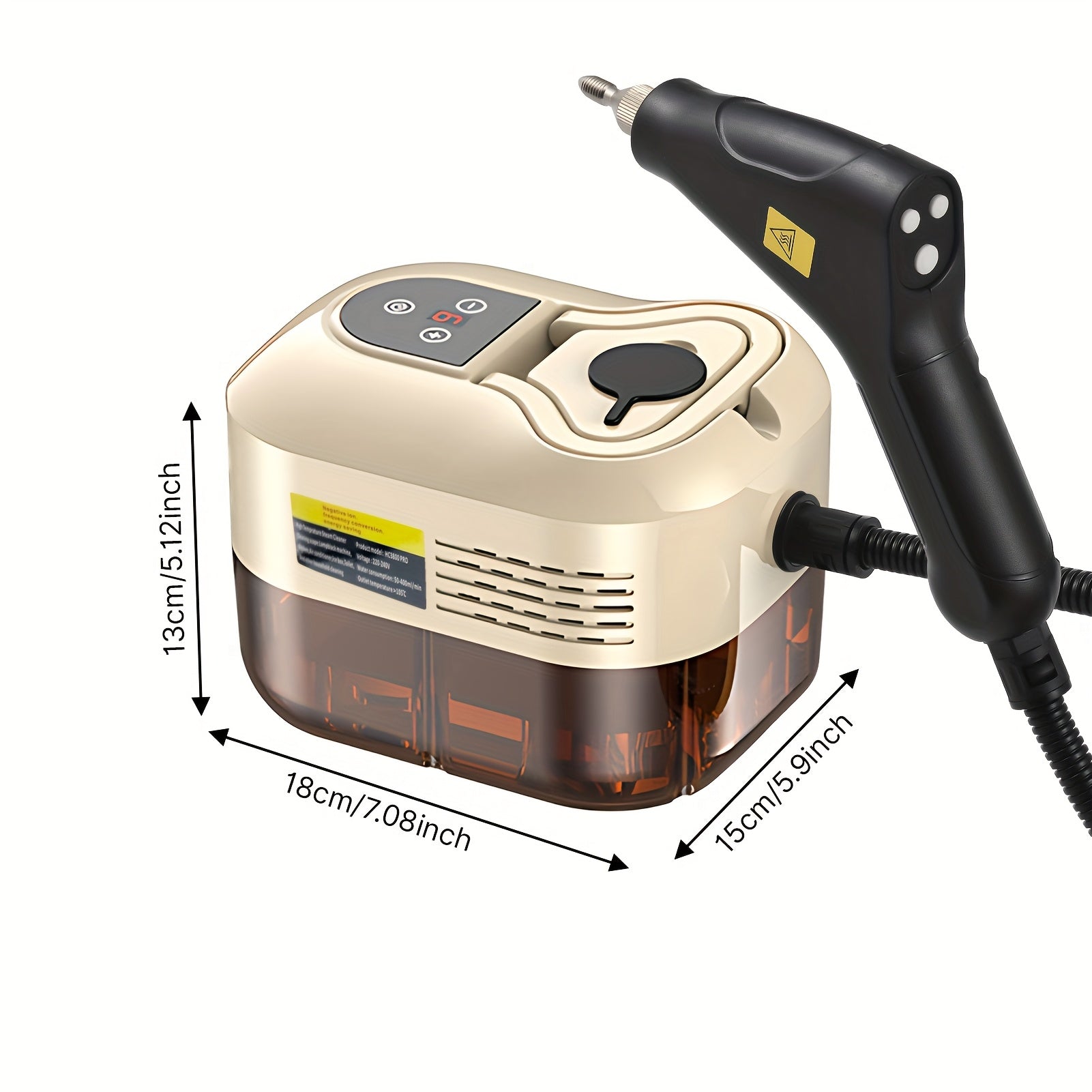 Handheld Steam Cleaner with Touch Screen, 6 Adjustable Levels, 105°C Deep Cleaning, 1200ml Water Tank, Includes 6 Accessories