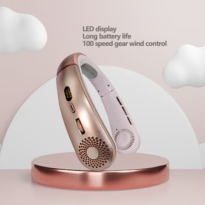 2025 Portable Neck Fan Bladeless USB Rechargeable Hands-Free Indoor Outdoor