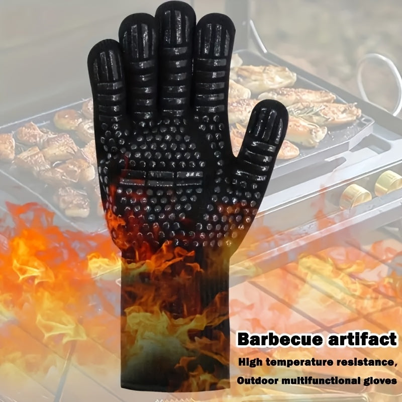 Silicone BBQ Gloves Heat-Resistant Non-Slip for Grilling Baking Camping