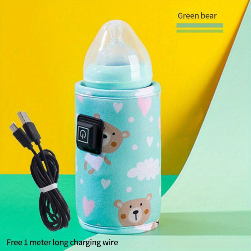 Portable Baby Bottle Warmer with USB Water Heater Insulated Travel Stroller Bag