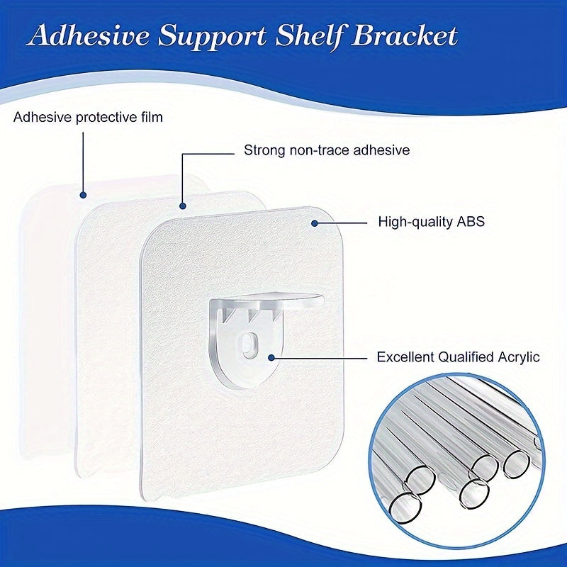 10 Pieces Wall Hooks and Brackets Set for Clothing Cabinets Adhesive and Seamless Hooks