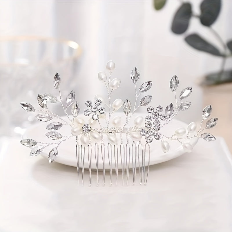 Elegant Crystal Hair Combs with Pearls for Weddings and Parties Stylish Bridal Hair Accessories