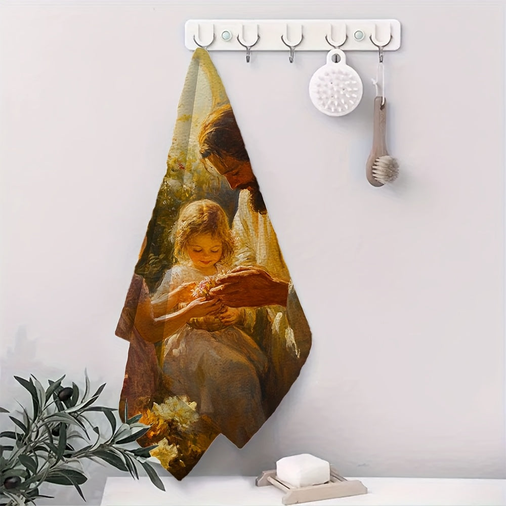 Two Pieces Kitchen Towels Ultra Soft Absorbent Garden Scene 40x60cm
