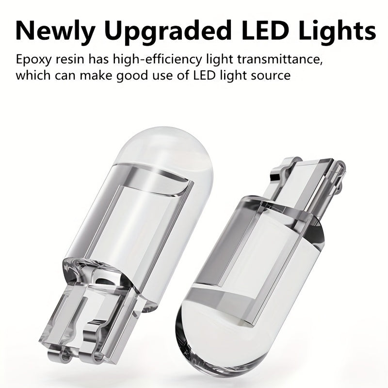 10 Pcs 2023 W5W T10 LED Car Interior Bulbs 12V Acrylic 6000K Multi-Color