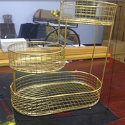 Двухуровочная корзина для хранения из черной металлической сетки для кухни и гостиной