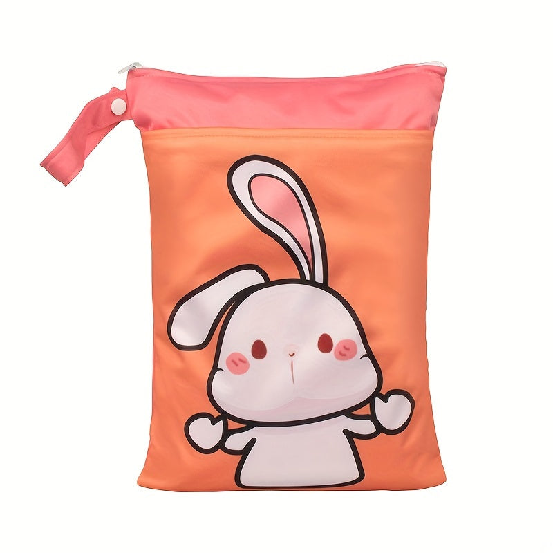 Водонепроницаемая сумка для влажных вещей с принтом животных, washable сумка для подгузников, сумка для мамы с двумя молниями, многофункциональная дорожная и пляжная сумка, органайзер для хранения косметики