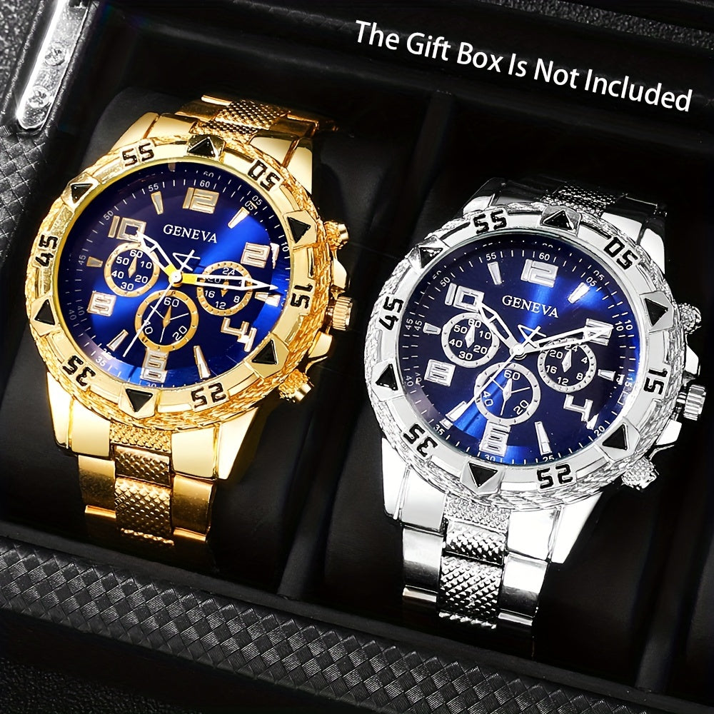 Men's Quartz Watch Set for Valentine's Day Easter Ramadan Birthdays Christmas Gift for Friends Family