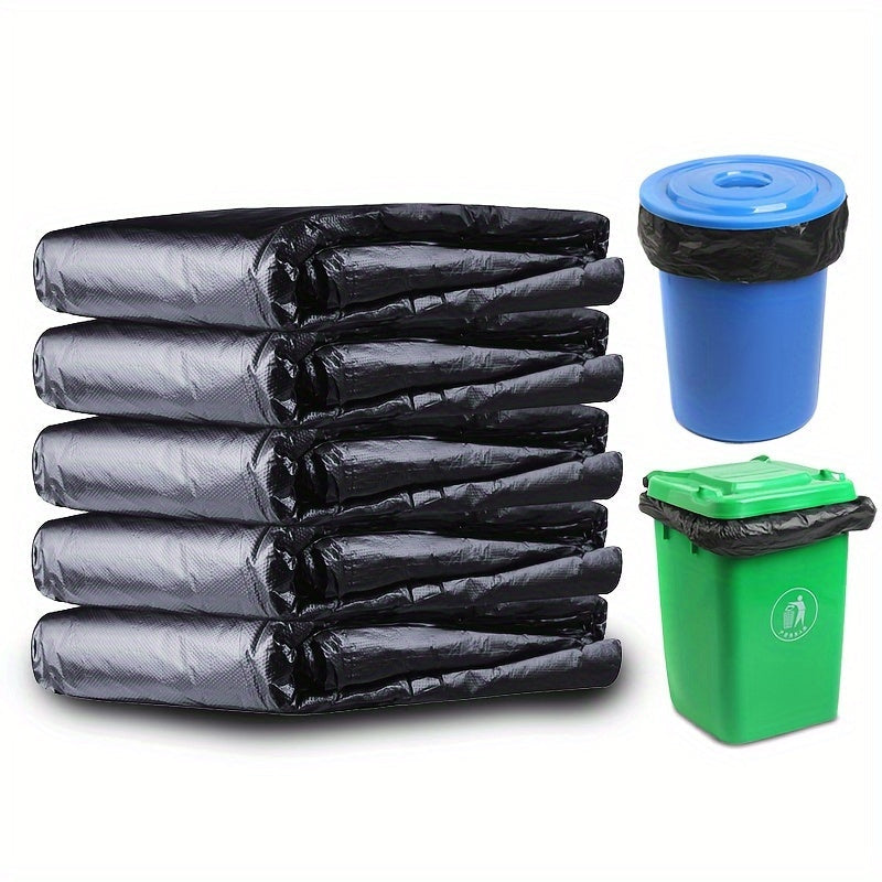 50-Pack Heavy-Duty HDPE Trash Bags Extra Thick Durable for Outdoor Kitchen Bathroom