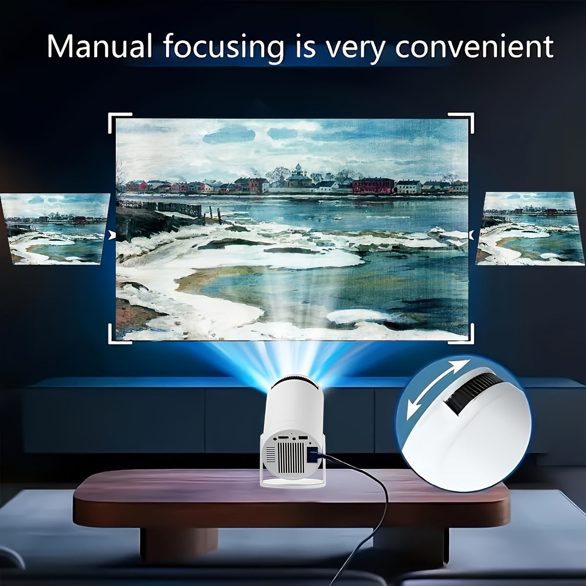 Portable HD Smart Projector Android 12 120ANSI Lumens LCD Display