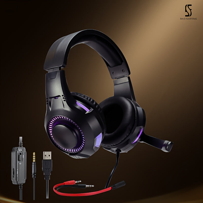 Anime Gaming Headset with Microphone 7.1 Surround Sound Noise Isolating Ear Cups Wired 3.5mm for Desktop Laptop Console