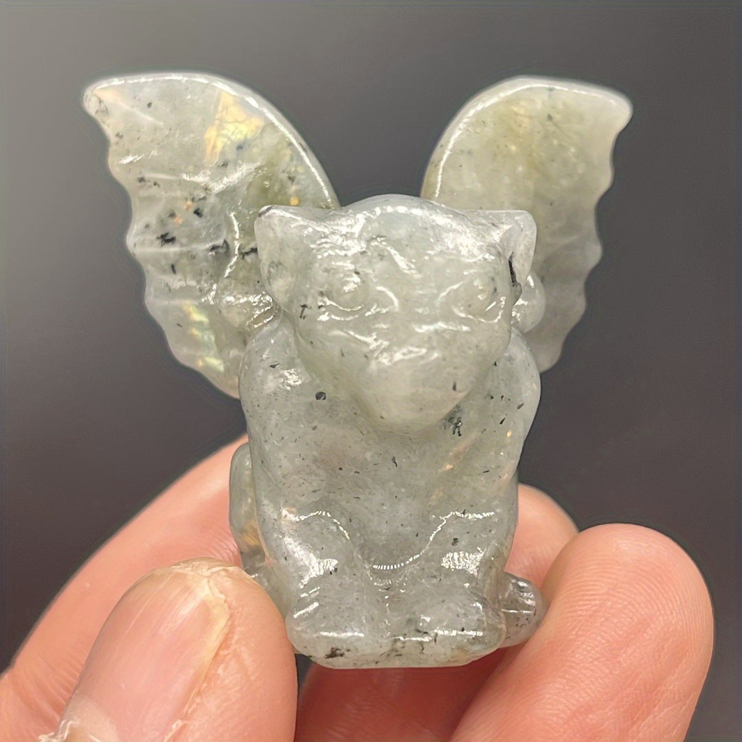 Uy bezaklari va ofis stol aksessuarlari uchun tabiiy kristall gargoyle haykali