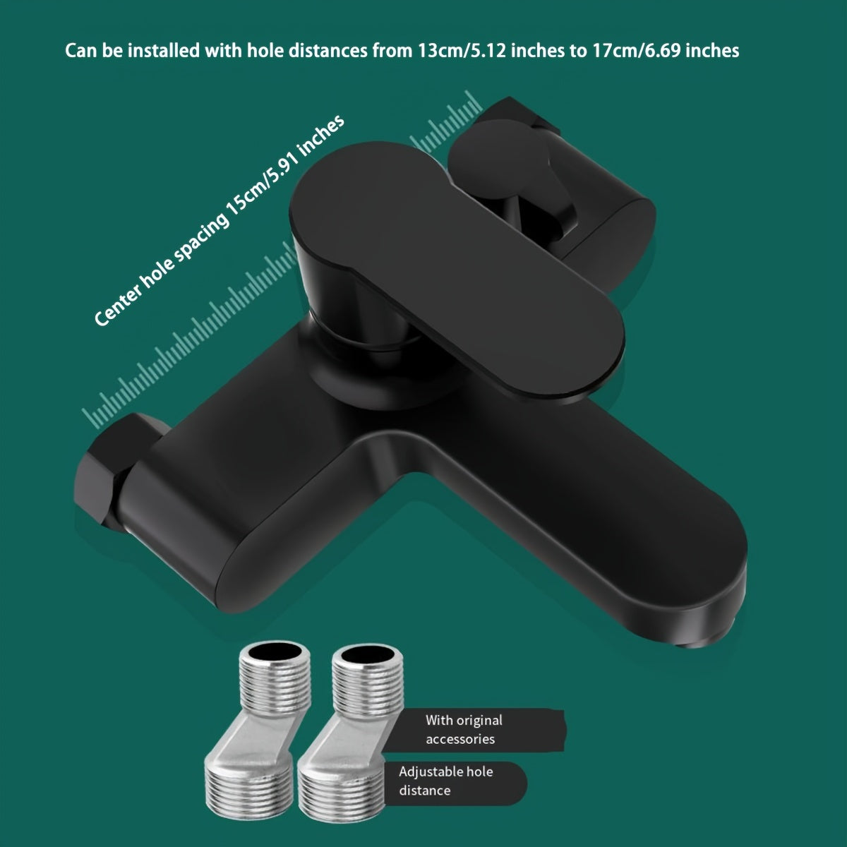 Black Copper Alloy Shower Mixer Valve Single Hole Brushed Finish