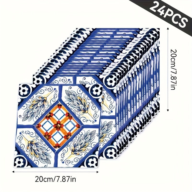 24-48Pcs Marble Self-Adhesive Wall Stickers for Bedroom Bathroom Decor