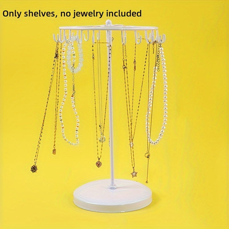 Крутящаяся витрина для украшений для ожерелий, браслетов и серег, черный металл