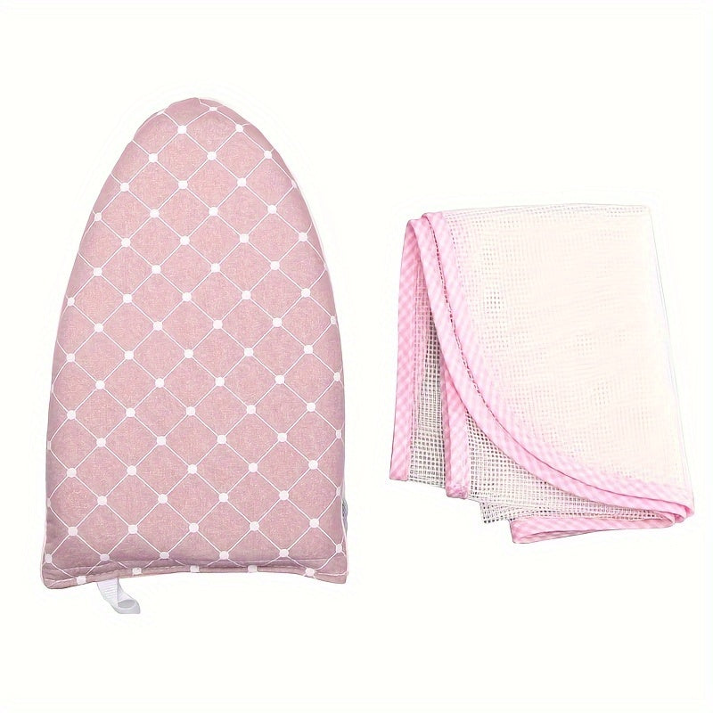 Plaid Mini Ironing Board Set with Insulation Net and Portable Sleeve Board