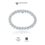 Sterling Silver Moissanite Starry Cluster Bracelet 0.1ct Engagement Wedding Jewelry