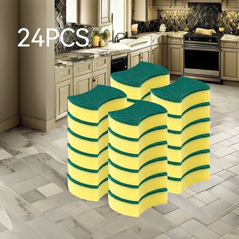 12/24 Pack Kitchen Cleaning Sponges with Dual-Sided Scrub Pads