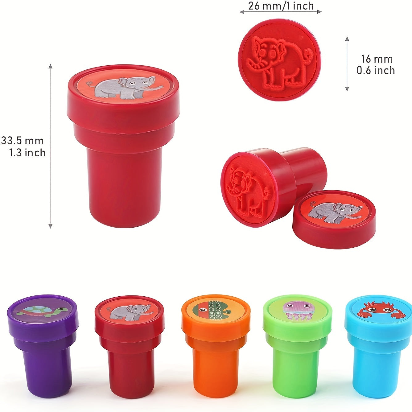 26 rang-barang hayvon markasi to'plami, plastik, o'qituvchilar, bayramlar va hunarmandchilik uchun