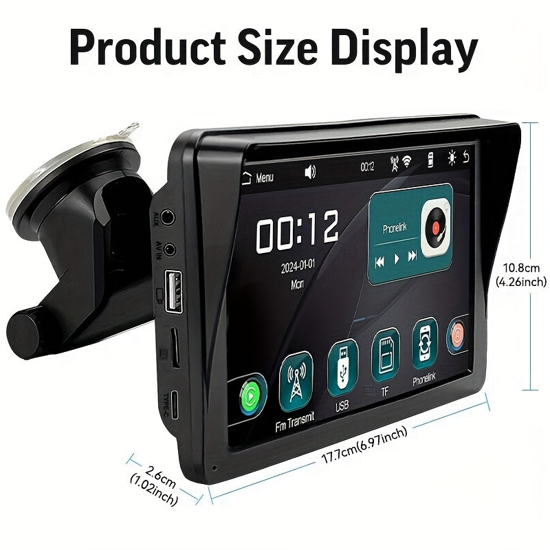 7-дюймовый мультимедийный стереоэкран для автомобиля с сенсорным экраном, Android Auto, CarPlay, универсальный